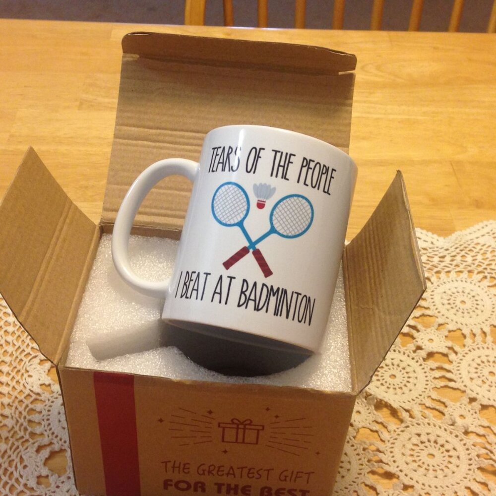 Funny badminton partner gift, but only if you win!